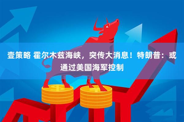 壹策略 霍尔木兹海峡，突传大消息！特朗普：或通过美国海军控制
